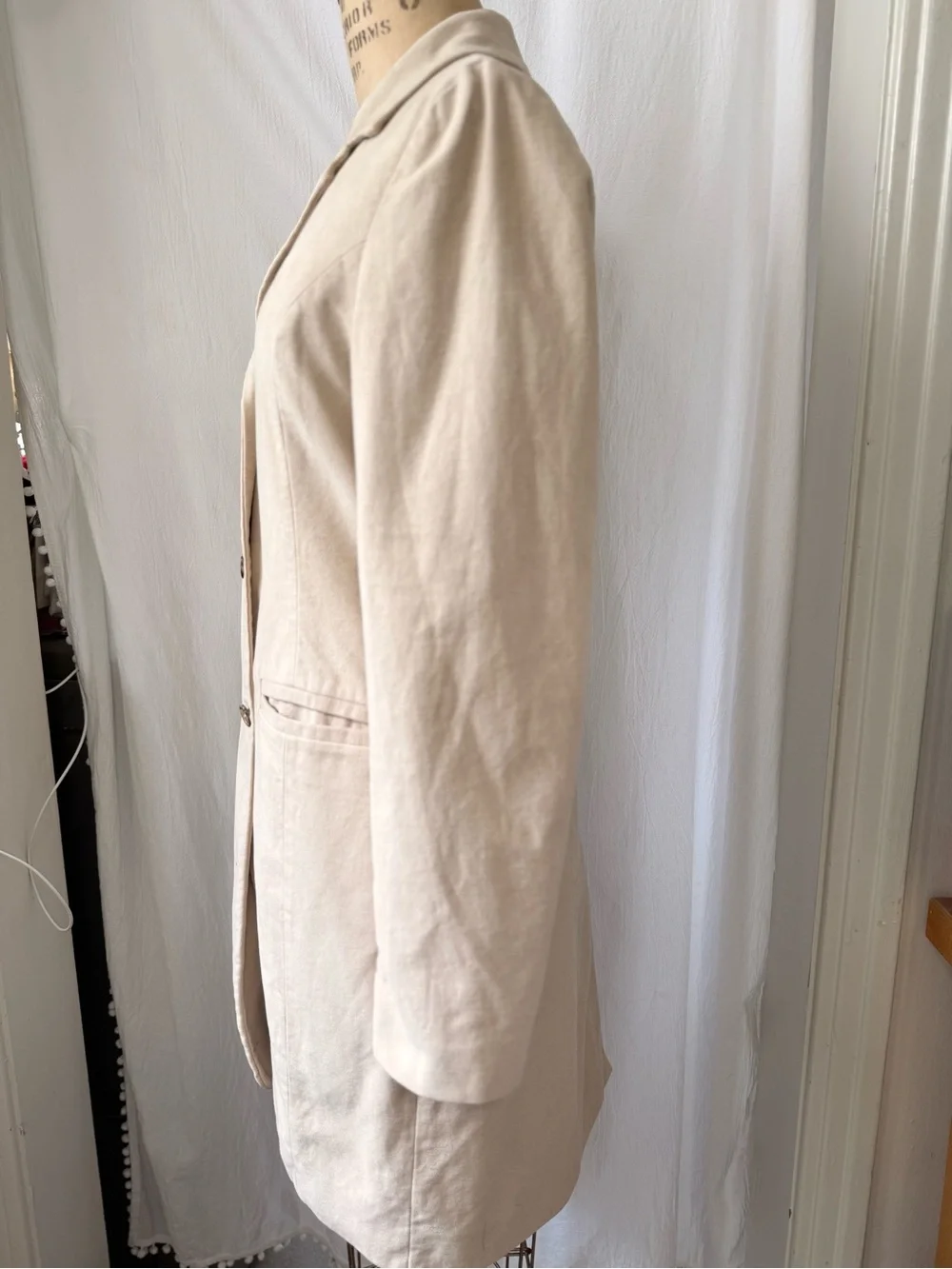 Vintage United Colors of Benetton, Cotton Moleskin Topcoat Jacket, sz XS - Picture 5 of 10